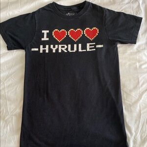 Black T-Shirt with Pixel Heart Design